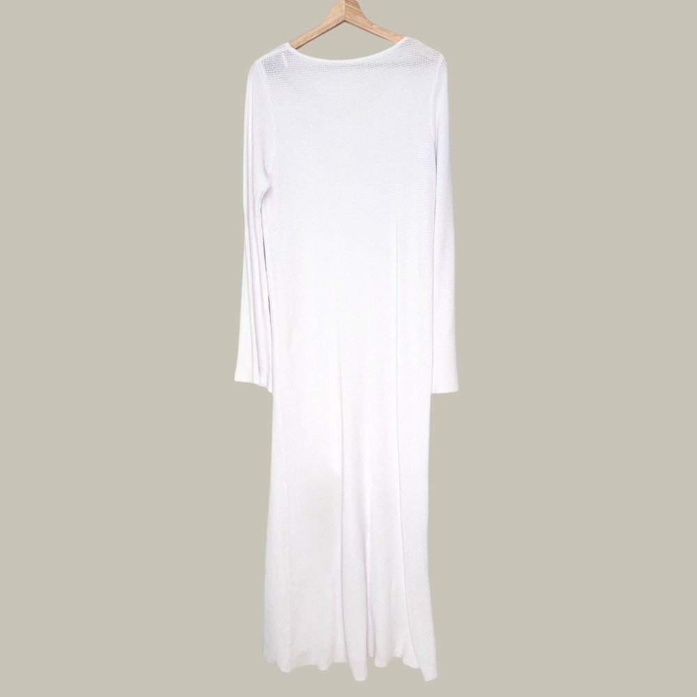 Legoe Heritage Sabine Dress White Cotton Waffle Knit Maternity Maxi Large L - Picture 4 of 14